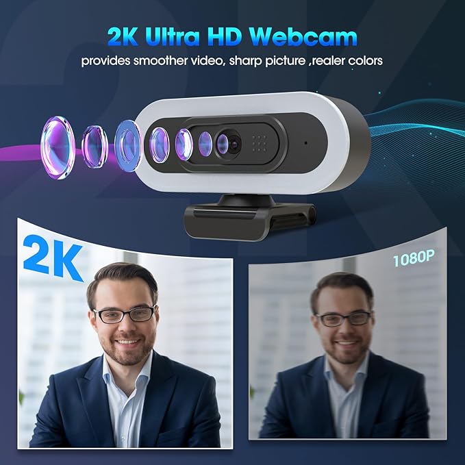 ToLuLu Streaming Webcam 2K 50FPS Web Cam, LED RGB Webcam - Image 6