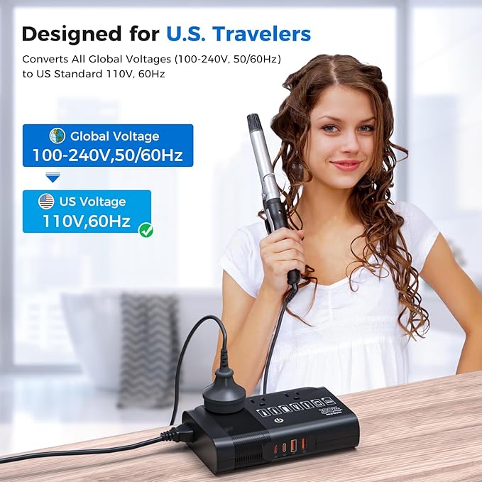 DOACE 500W Max Pure Sine Wave Voltage Converter Us to Europe, 220V to 110V - Image 7
