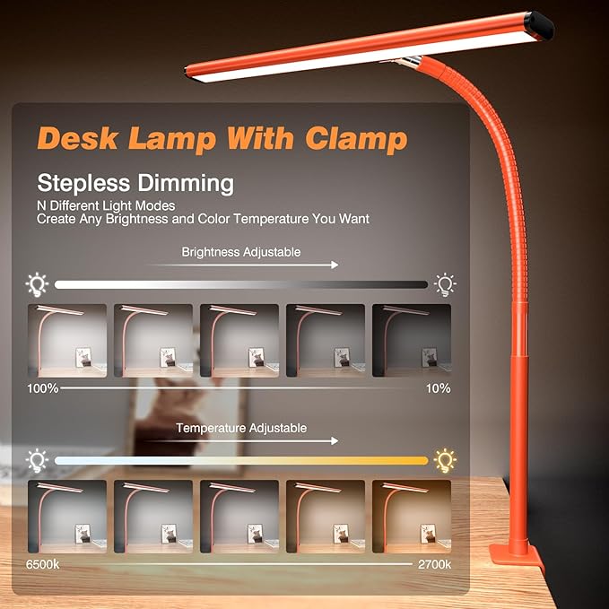 Airlonv LED Desk Lamp for Office Home, Eye-Caring Desk Light - Image 2
