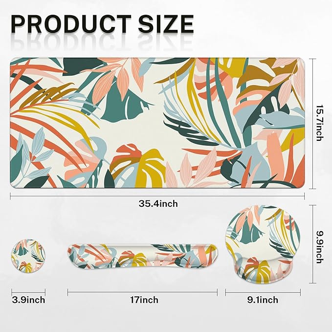 Britimes Bohemian Rainforest Keyboard Mouse Pad Set 4in1 Large - Image 3