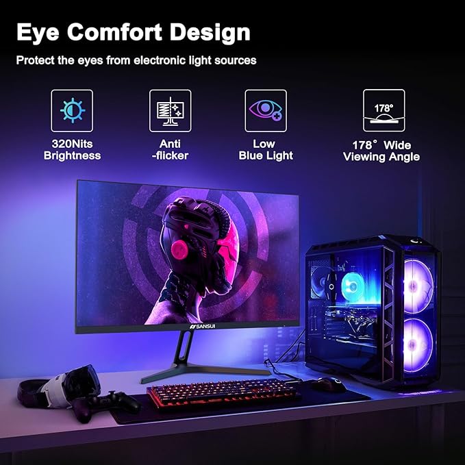 SANSUI 27 Inch WQHD 2560 x 1440 IPS Gaming Monitor, 200Hz 180Hz 1ms Computer - Image 8