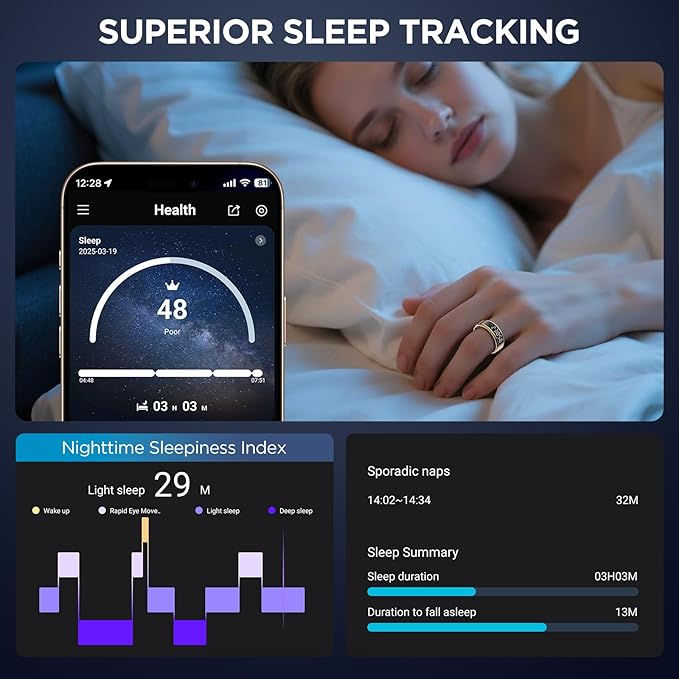 Smart Ring Health Tracker with Display Screen, Sleep Tracker with Heart Rate - Image 4