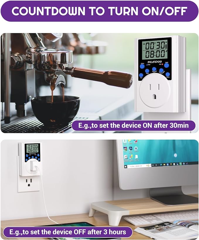 Timer Outlet, Nearpow Multifunctional Infinite Cycle Programmable Plug-in - Image 3