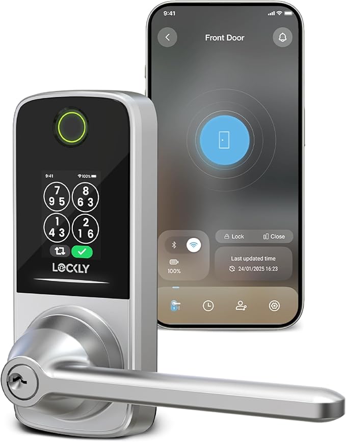 Lockly Smart Lock Secure Pro, Fingerprint Door Lock, Keyless Entry, Built-in by Lockly