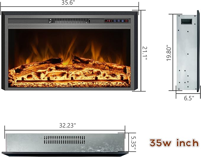 Trim Kit for 35.6" W x 27.5" H Electric Fireplace Inserts - Image 5