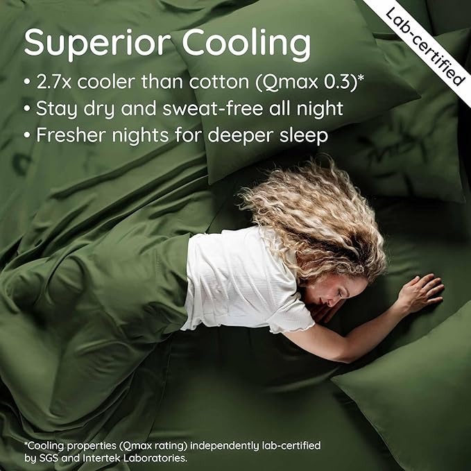 Bambaw 100% Viscose Derived from Bamboo Fitted Sheet Queen Size, Cooling Fitted - Image 3