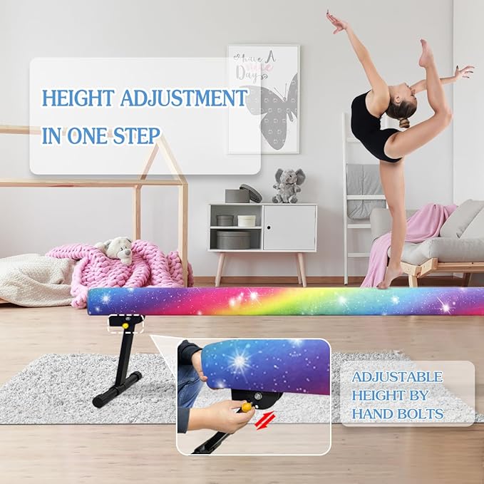 Wesky Adjustable Balance Beam, High and Low Floor Beam Gymnastics Equipment - Image 2