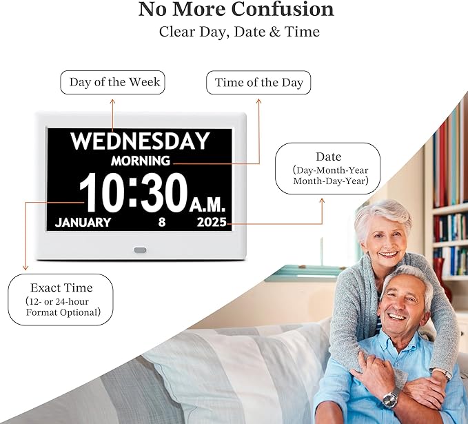 2025 NEW, Digital Clocks, Auto-Dimming, 12 Reminders & 6 Alarms, Button & - Image 4
