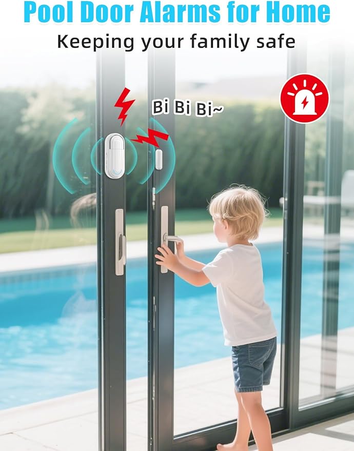 Sanjie Door Alarms for Kids Safety/Home Security/Dementia, Pool Door Alarm - Image 5