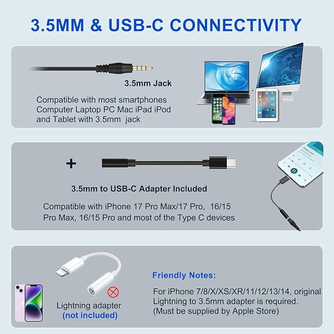 Callez Computer Headset, 3.5mm Cell Phone Headset - Image 2