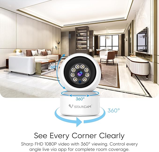 VSTARCAM WiFi Camera Indoor Wireless, 1080P - Image 3
