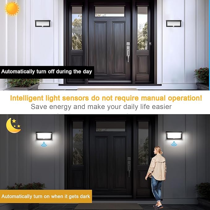 Sorfia 18W Motion Sensor Outdoor Lights Wired, IP65 Aluminum LED Outdoor Motion - Image 2