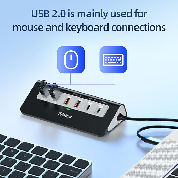 intpw USB C Hub 10Gbps, 9-in-1 USB C Docking station - Image 9
