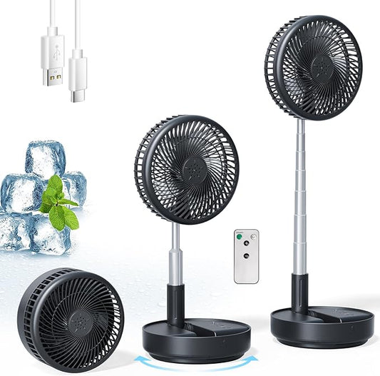 Primelove Portable Oscillating Rechargeable Fan, Battery Operated by Primelove