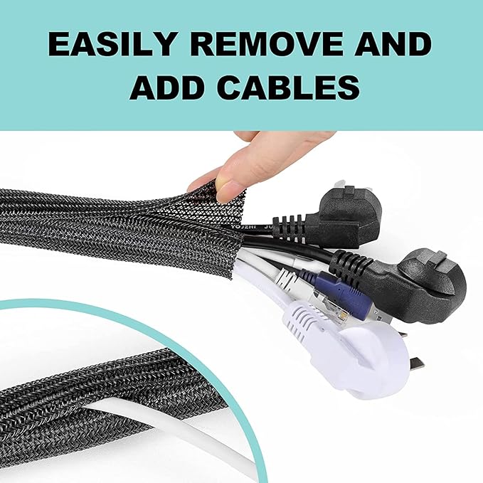 AGPTEK Cable Sleeve Cover, 10ft - Image 4