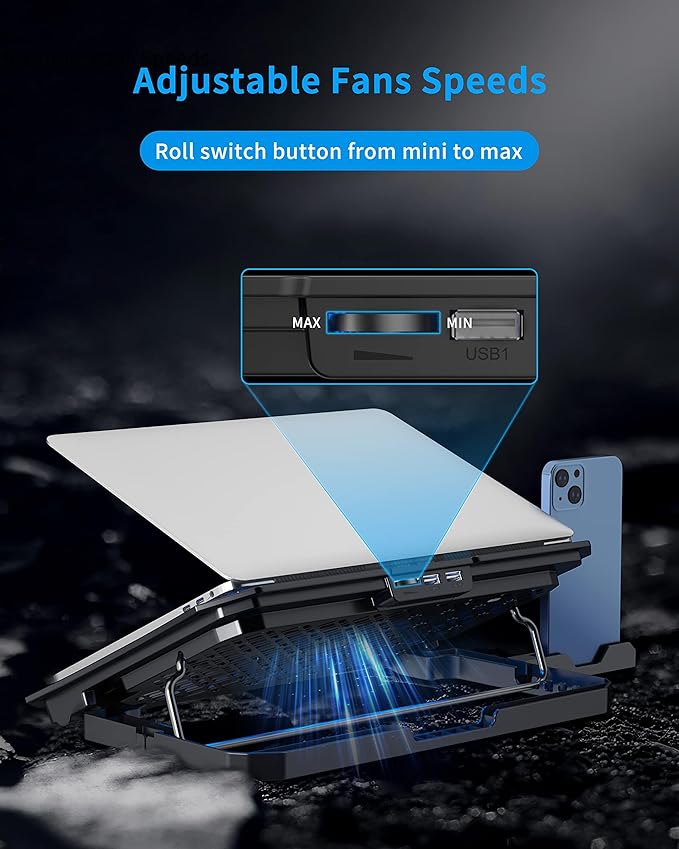 AICHESON Laptop Cooling Pad for 12-15.6 Inch, 6 Cooler Fans - Image 7