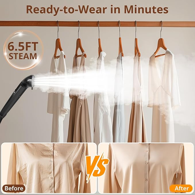 LAKALA Garment Steamer for Clothes, 30-Second Instant Heat-Up, 2.5L Water Tanks - Image 4