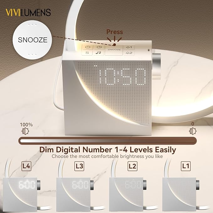 Vivilumens Sunrise Digital Alarm Clock, Sleep Aid Timer - Image 4