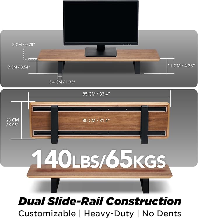 ULTRARM Moodular Wooden Monitor Stand 33.4” Desk Organizer - Image 4