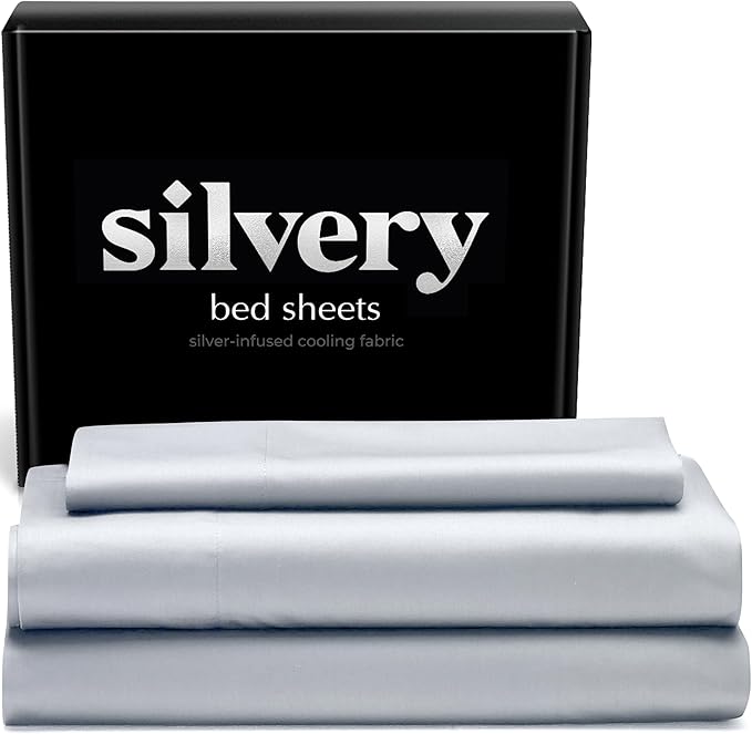 Silvery Silver Infused Bed Sheets Set by Silvery