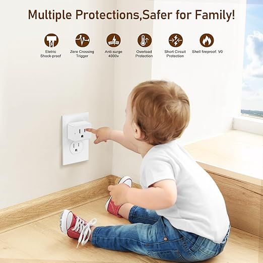 Thinkbee Remote Control Outlet Plug, 15A /1500W 600ft RF Range Wireless Light - Image 2