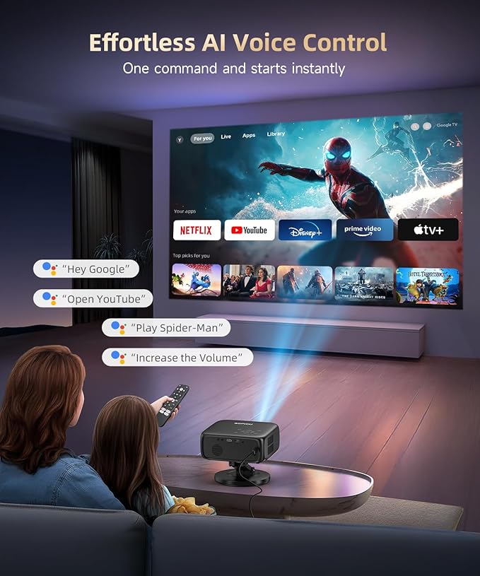 Smart Projector with WiFi and Bluetooth, SOPYOU Portable Outdoor Projector 4K - Image 3