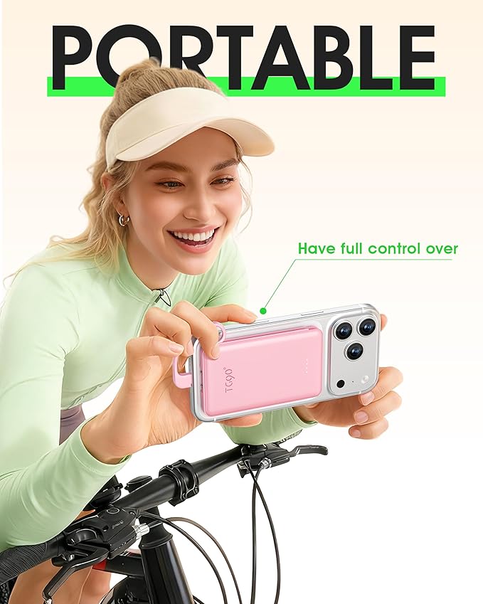 TG90° 5000mAh Portable Charger Built-in AC Wall Plug and Cables, Slim Fast - Image 8