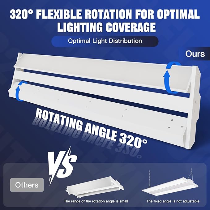 JTT 300/240/200W LED Linear High Bay Light, 45000LM Linear High Bay Shop Light - Image 4
