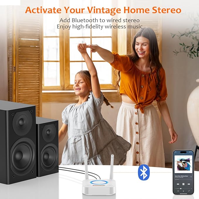 1Mii Bluetooth 5.2 Audio Receiver, Long Range HiFi Bluetooth Adapter w/ 3D - Image 3