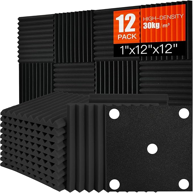 Saiqiang Acoustic Foam Panels Sound Absorbing 12 Pack by Saiqiang