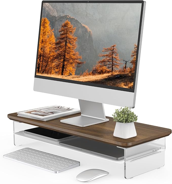 Fenge Acrylic Monitor Stand Riser, 23.6 Inches Monitor Stand by Fenge