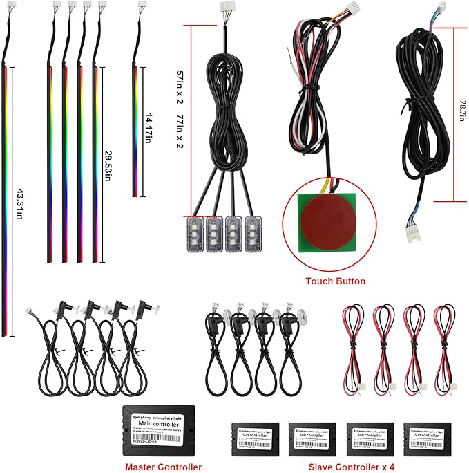 Dreamcolor Acrylic Interior Car Lights, WEBUPAR Car Accessories 18 in 1 Car LED - Image 5