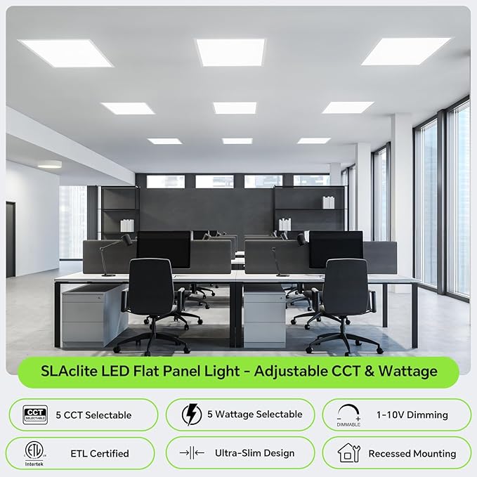 2x2 LED Light Flat Panel 4Pack, 40/35/30/25/20W, 5 Color Temps - Image 2
