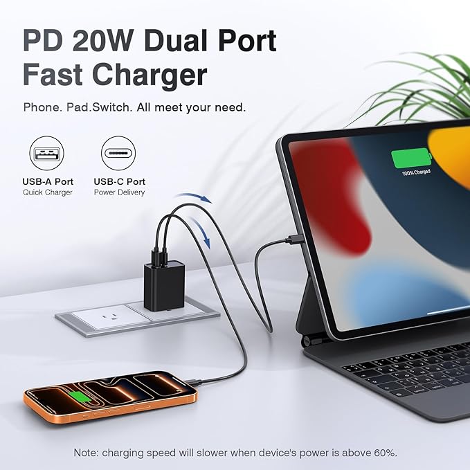 20W USB C Wall Charger for iPhone 17/16/15/14/13/13 Mini/13 Pro Max/12/12 - Image 4