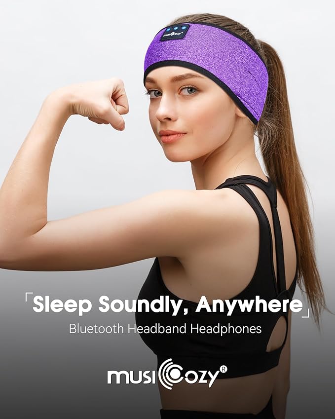 MUSICOZY Sleep Headphones Wireless, Grape Purple - Image 3