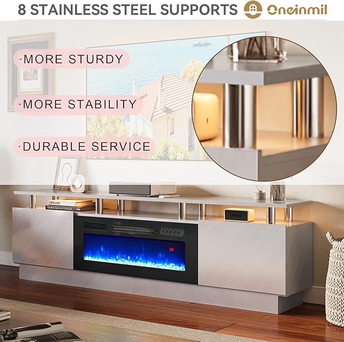 oneinmil 36" Electric Fireplace Integrated TV Stand - Image 2