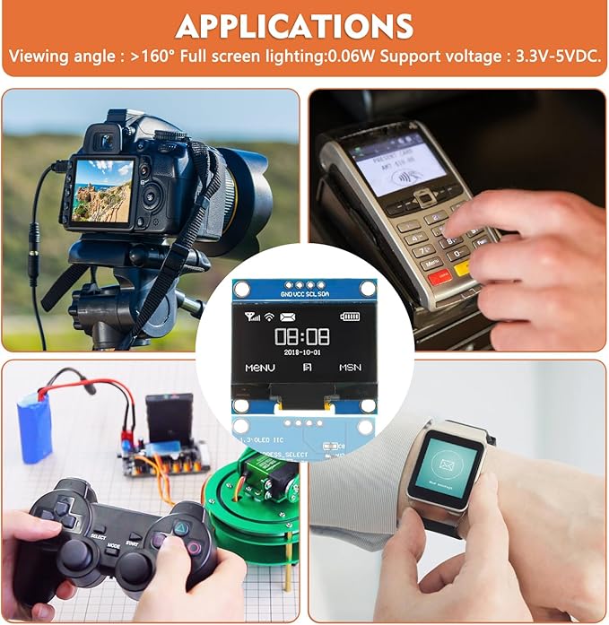 JAMHER 1.3 Inch I2C IIC OLED Display Module 128x64 Pixel Mini Self-Luminous - Image 7