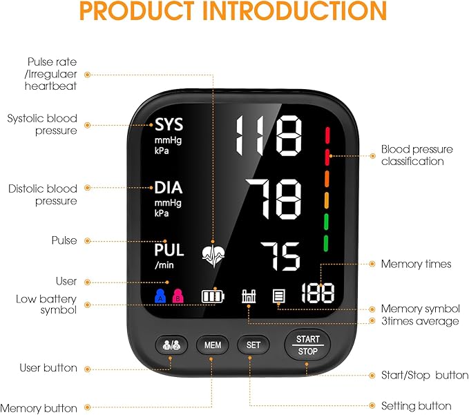 Blood Pressure Machine, Automatic Upper Arm Blood Pressure Monitor - Image 2