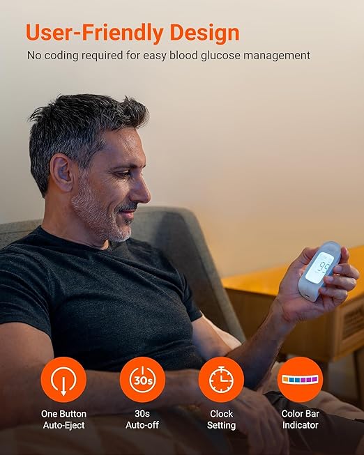 iHealth Acacia Blood Glucose Monitor Kit, 100 Glucometer Strips, 100 Lancets - Image 4