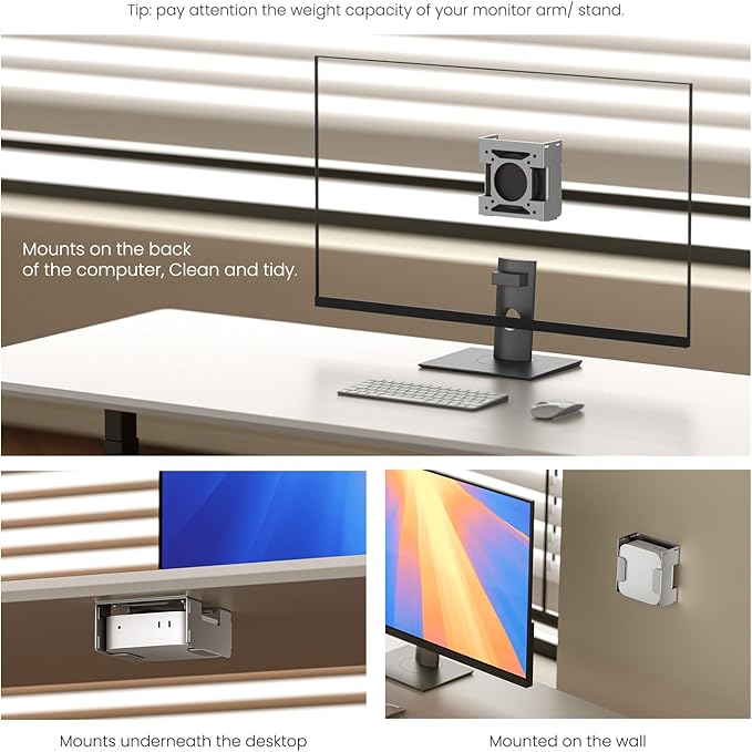 Fasgear Mac mini M4 Vesa Mount Pure Aluminum, Under Desk Mounting Bracket - Image 4