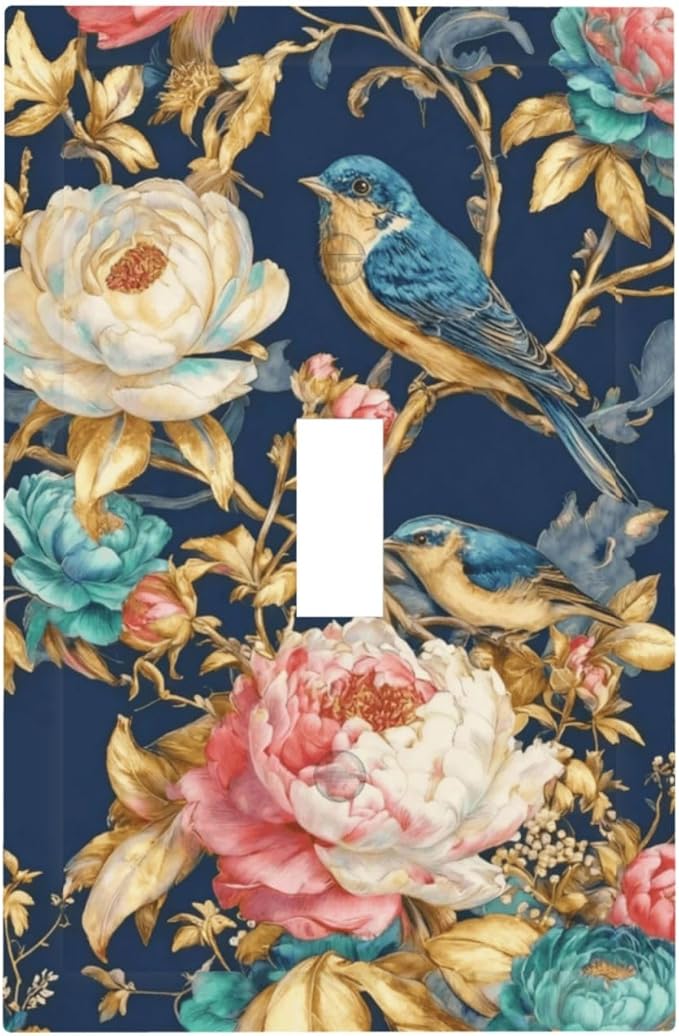 Bvtewkhz Floral Birds Morris 1 Gang Single Toggle Decorative Outlet Covers by Unknown