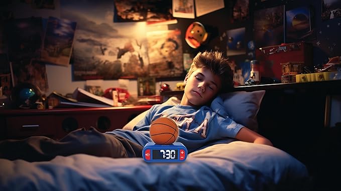 LEXiBOOK - Basketball - Basketball Nightlight Alarm Clock, Sounds and Melodies - Image 4