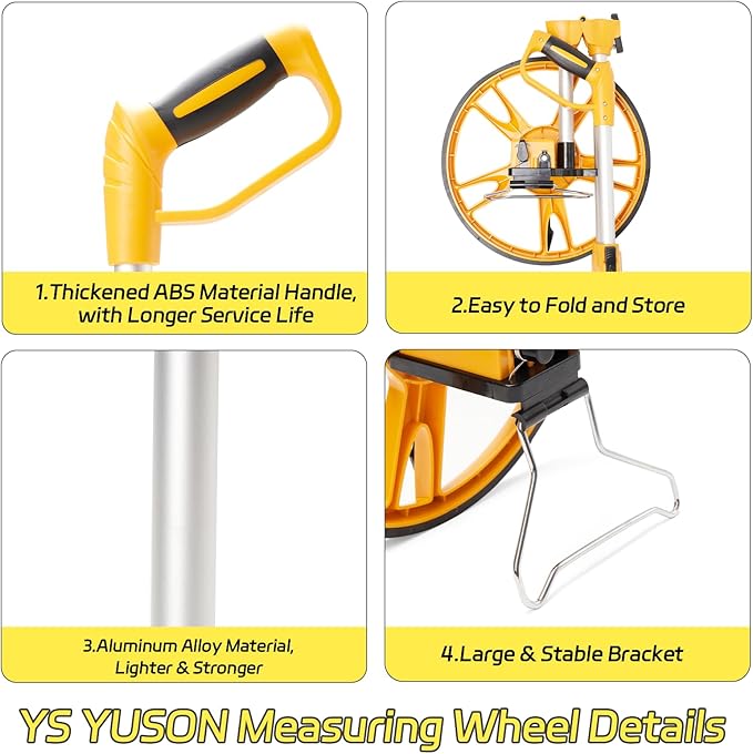 YS YUSON 12 Inch Rolling Measuring Wheel in Feet, Digital Measuring Wheel - Image 4