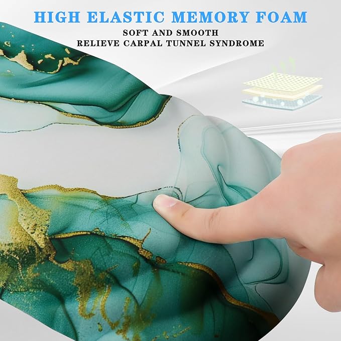 Mouse Pad Wrist Wrist Rest, Comfortable Memory Foam Wrist Rest, Non-Slip PU Base - Image 2