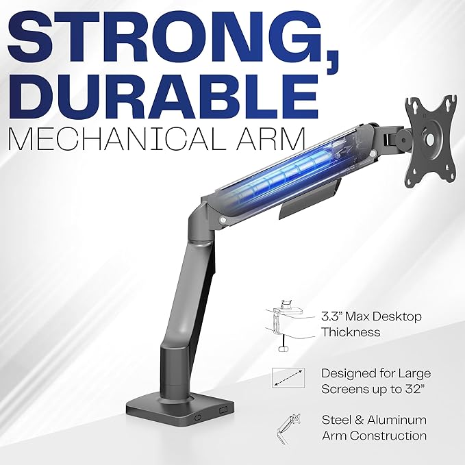 VIVO Single 17 to 32 inch Monitor Height Adjustable Counterbalance Mechanical - Image 3