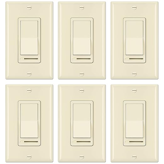 BESTTEN 6 Pack Dimmer Wall Light Switch, Compatible by BESTTEN