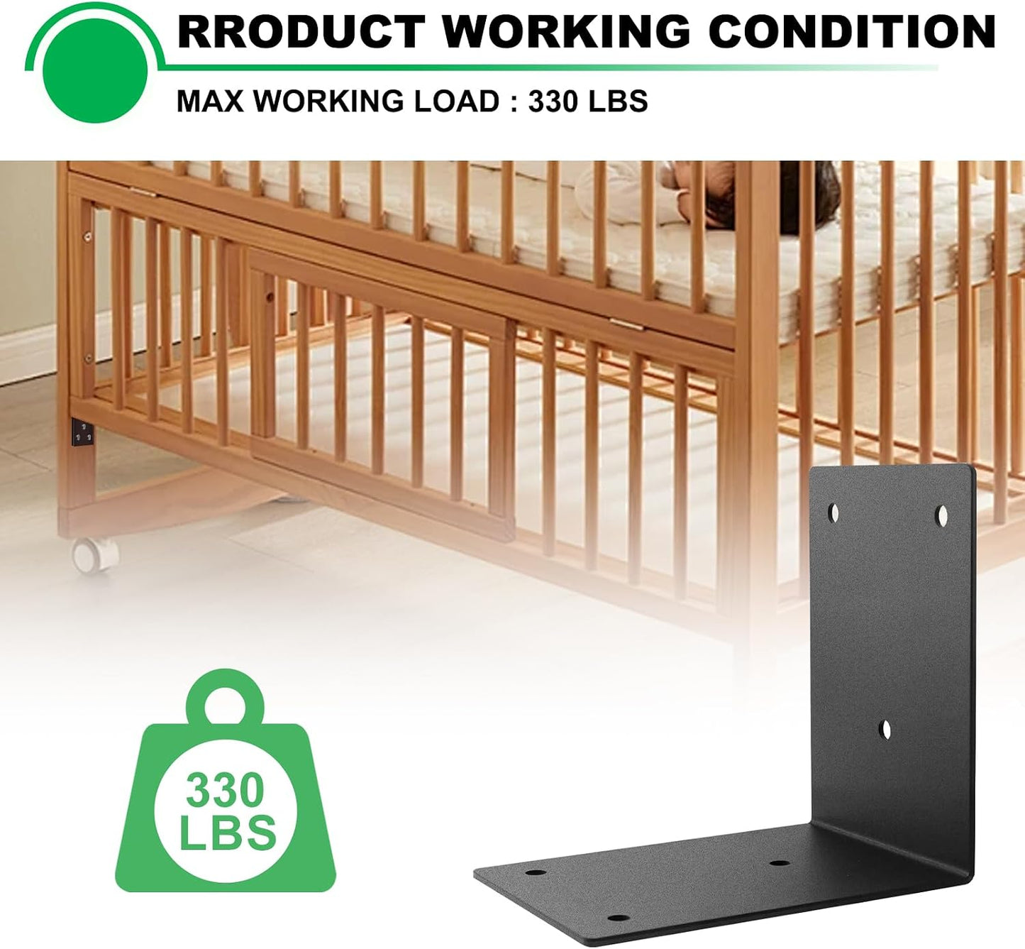 4 Pack 8x6 Corner Angle Brackets for Wood Thickness 1/8" | Heavy Duty 90 Degree L Post Bracket for Wood 6X6 Black