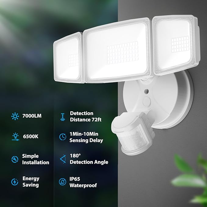 Onforu 2 Pack 75W LED Motion Sensor Outdoor Lights, 7000LM Dusk to Dawn Outdoor - Image 3