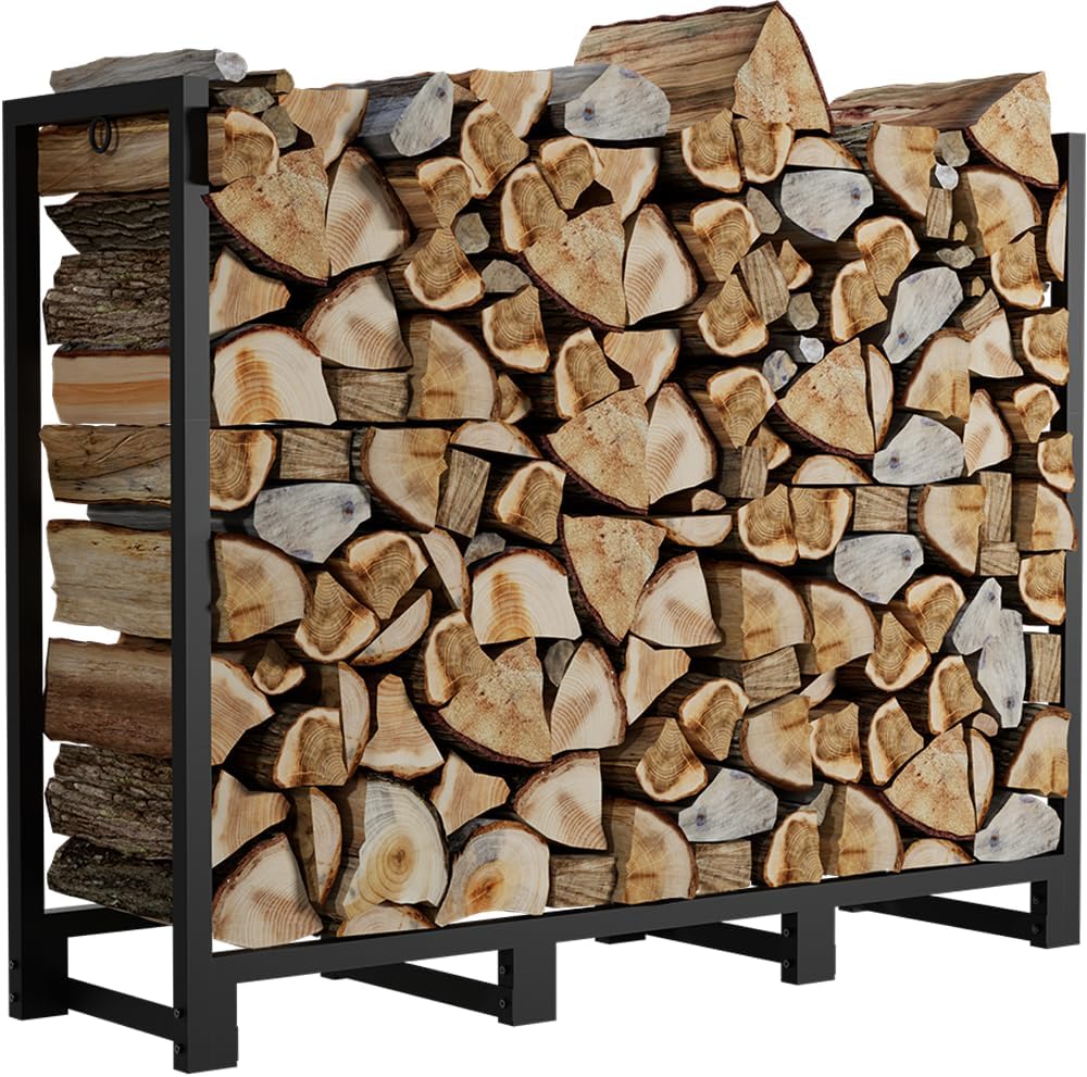 koutemie firewood rack outdoor 4 ft, fire wood, main product view