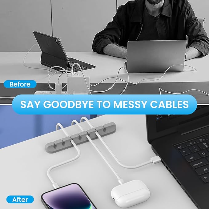 AhaStyle Cable Clips, 3 Pack Cord Holders Cable Organizer Self Adhesive Cord - Image 4
